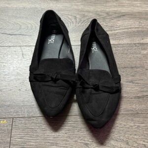 Women's Rouge Flats Black Soft Fabric Bow On Top Size 9